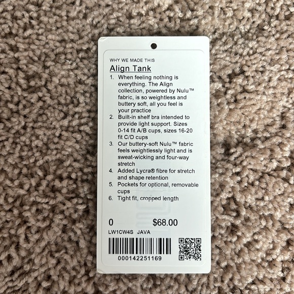 Lululemon align tank size 0 - Picture 3 of 4